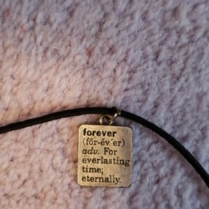 Silver plaque corded necklace